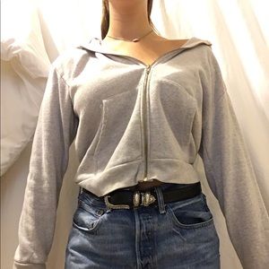 Brandy Melville Grey zip up hoodie